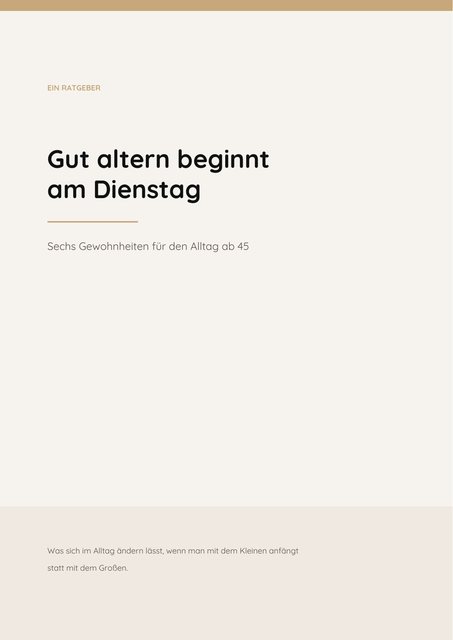 Titelseite des Ratgebers Gut altern beginnt am Dienstag
